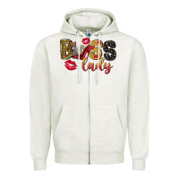 Oatmeal Heather boss lady with money Zipper Hoodie - NancyCooperArtShop