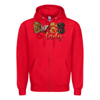 Red boss lady with money Zipper Hoodie - NancyCooperArtShop
