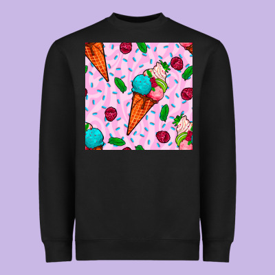Ice Cream Seamless Pattern Heavyweight Sweatshirt Designed By Bundleandbundleshop