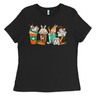 Black rabbit coffee cups Ladies Tee - texasbilliewilder