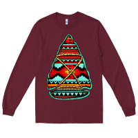 Burgundy aztec arrowhead Long Sleeve Tee - Jasminsmagicworld