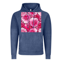 Vintage Denim valentines day all dress up roses seamless pattern Vintage Hoodie - BundleAndBundleShop
