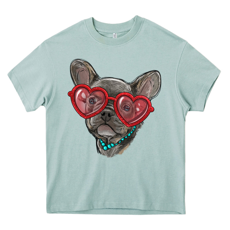 French Bulldog With Love Glasses Heavy Core Tee by RanaPortraitStore | Teevron