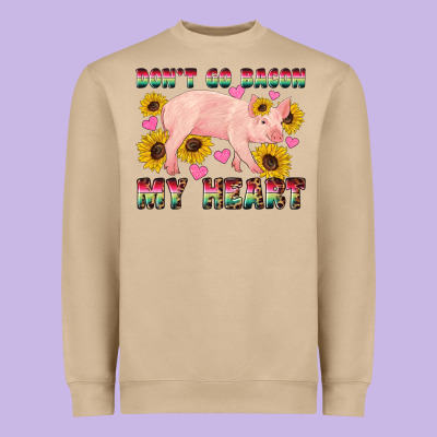 Western Don't Go Bacon My Heart Pig Heavyweight Sweatshirt Designed By Artiststas