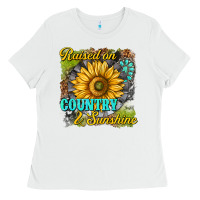White raised on country and sunshine Ladies Tee - texasbilliewilder