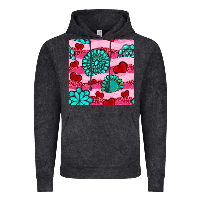 Valentines Day Turquoise Gemstone  And Hearts Vintage Hoodie by BundleAndBundleShop | Teevron