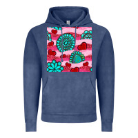 Vintage Denim valentines day turquoise gemstone  and hearts Vintage Hoodie - BundleAndBundleShop