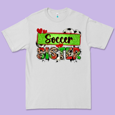 Soccer Sister With Leopard Premium Tee Designed By Zillion Design Studio