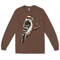 Chestnut Downy Woodpecker Long Sleeve Tee - LillyAllenDesigns