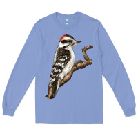 Colony Blue Downy Woodpecker Long Sleeve Tee - LillyAllenDesigns