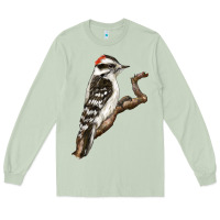 Matcha Downy Woodpecker Long Sleeve Tee - LillyAllenDesigns