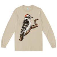 Mushroom Downy Woodpecker Long Sleeve Tee - LillyAllenDesigns
