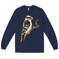 Navy Downy Woodpecker Long Sleeve Tee - LillyAllenDesigns