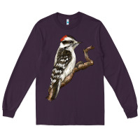 Plum Downy Woodpecker Long Sleeve Tee - LillyAllenDesigns