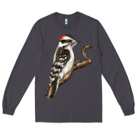 Smoke Downy Woodpecker Long Sleeve Tee - LillyAllenDesigns