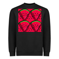 Black Watermelon Slices Seamless Pattern Heavyweight Sweatshirt - BundleAndBundleShop
