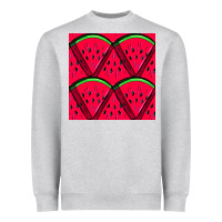 Heather Grey Watermelon Slices Seamless Pattern Heavyweight Sweatshirt - BundleAndBundleShop