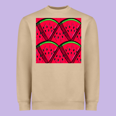 Watermelon Slices Seamless Pattern Heavyweight Sweatshirt Designed By Bundleandbundleshop