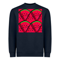 Navy Watermelon Slices Seamless Pattern Heavyweight Sweatshirt - BundleAndBundleShop