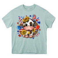 Arona cute cow fourth of july Heavy Core Tee - texasbilliewilder