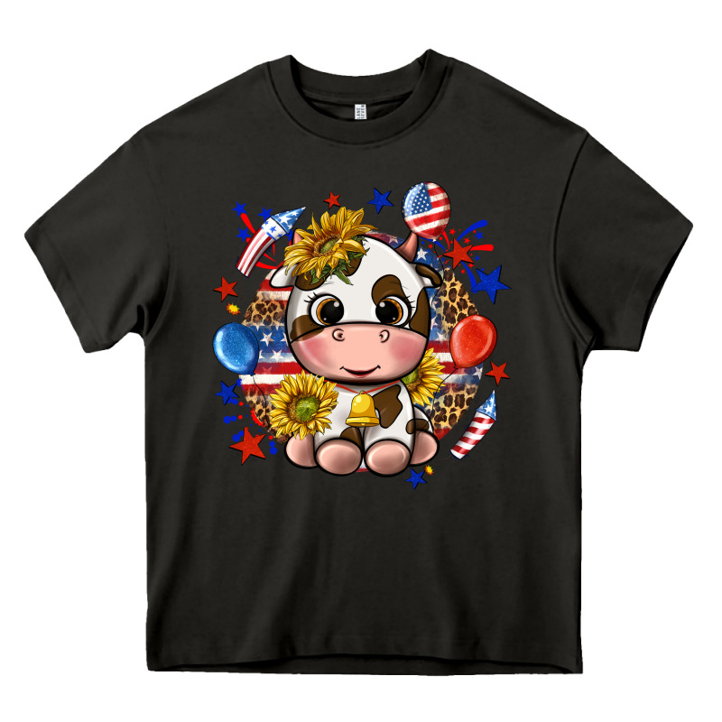 Cute Cow Fourth Of July Heavy Core Tee by texasbilliewilder | Teevron
