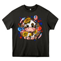 Asphalt cute cow fourth of july Heavy Core Tee - texasbilliewilder