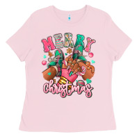Bubblegum Pink pink merry christmas black girl sneakers Ladies Tee - RanaPortraitStore