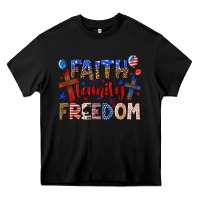 Black faith family freedom Heavy Core Tee - texasbilliewilder