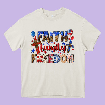 Faith Family Freedom Heavy Core Tee Designed By Texasbilliewilder