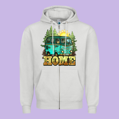 Camping Caravan Home Zipper Hoodie Designed By Nancycooperartshop