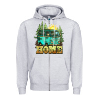 Heather Grey camping caravan home Zipper Hoodie - NancyCooperArtShop