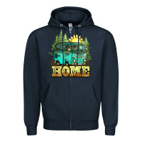 Navy camping caravan home Zipper Hoodie - NancyCooperArtShop