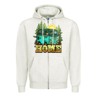 Oatmeal Heather camping caravan home Zipper Hoodie - NancyCooperArtShop