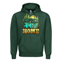 Sports Green camping caravan home Zipper Hoodie - NancyCooperArtShop