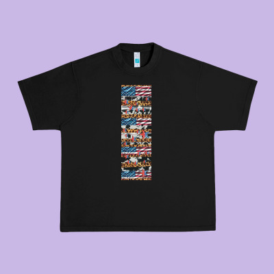 Usa Flag And Western Patterns  Penwraps Urban Heavy Tee Designed By Artiststas