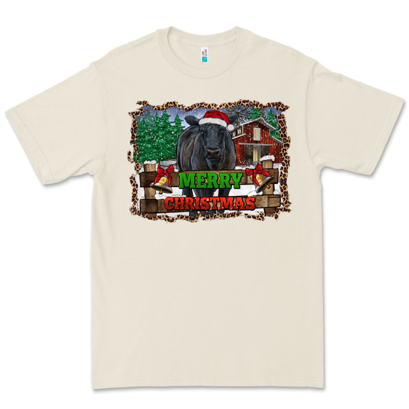 Merry Christmas Black Angus Cattle And Farm Premium Tee by RanaPortraitStore | Teevron