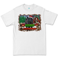 White merry christmas black angus cattle and farm Premium Tee - RanaPortraitStore