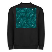 Black Tropical  Leaves Seamless Pattern Heavyweight Sweatshirt - BundleAndBundleShop