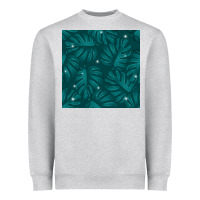 Heather Grey Tropical  Leaves Seamless Pattern Heavyweight Sweatshirt - BundleAndBundleShop