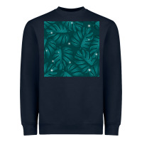 Navy Tropical  Leaves Seamless Pattern Heavyweight Sweatshirt - BundleAndBundleShop