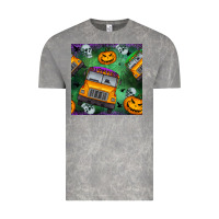 Cloud Rock halloween bus and pumpkin seamless pattern Vintage Tee - BundleAndBundleShop