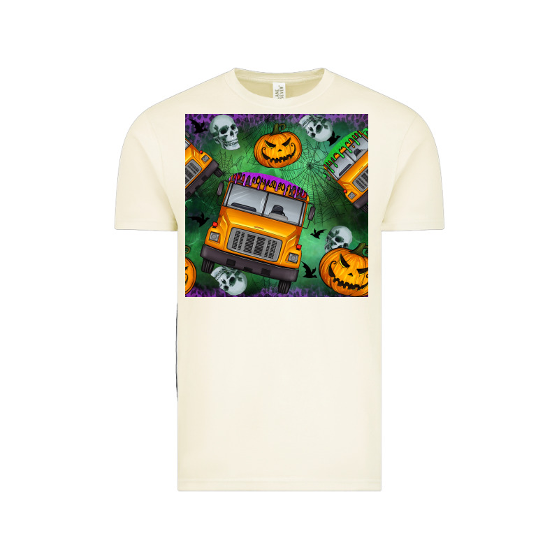 Halloween Bus And Pumpkin Seamless Pattern Vintage Tee by BundleAndBundleShop | Teevron