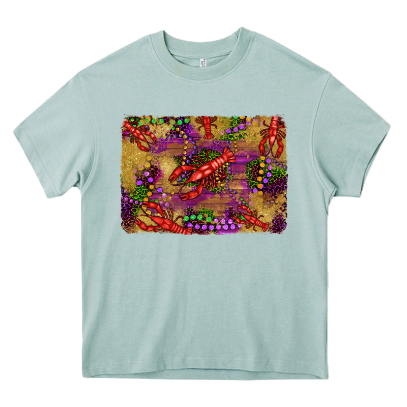 Mardi Gras Crawfısh Leopard Wood And Glitter Background Heavy Core Tee by Artiststas | Teevron