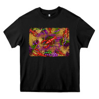 Black mardi gras crawfısh leopard wood and glitter background Heavy Core Tee - Artiststas