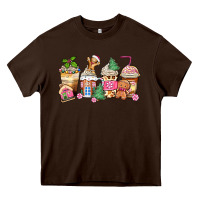 Chocolate Brown pink gingerbread coffee cups Heavy Core Tee - Zillion Design Studio