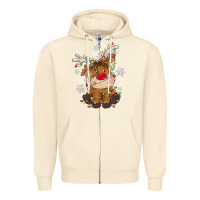 Sandshell Christmas reindeer Zipper Hoodie - MaliasSmallBusiness