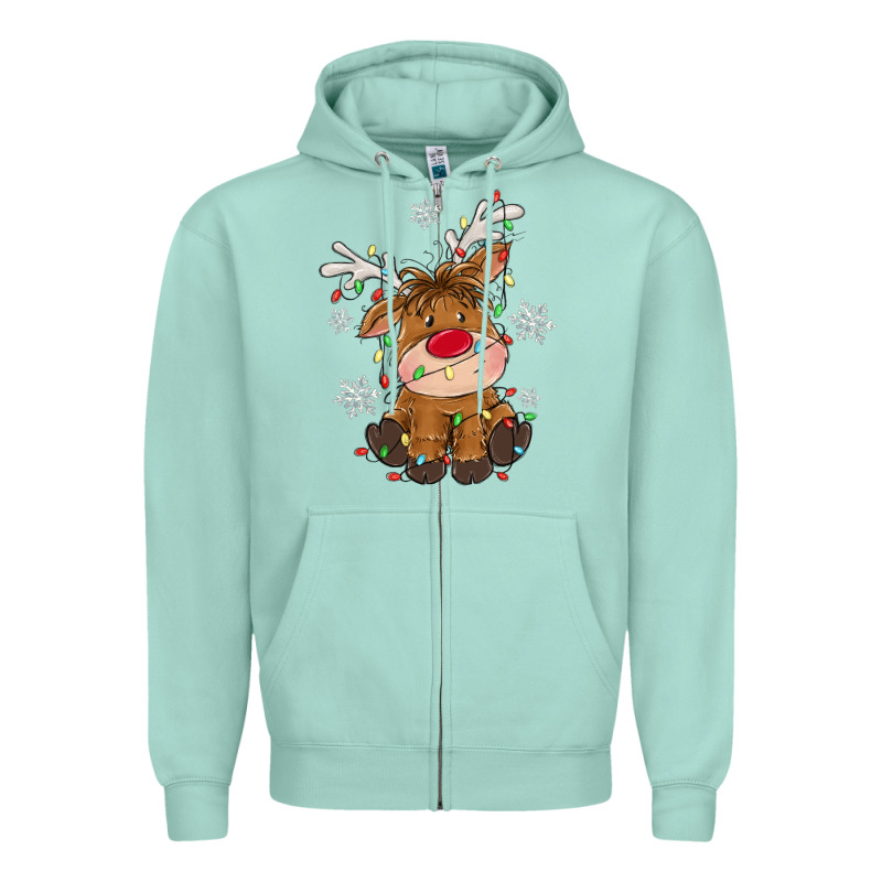 Christmas Reindeer Zipper Hoodie by MaliasSmallBusiness | Teevron