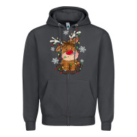 Smoke Christmas reindeer Zipper Hoodie - MaliasSmallBusiness