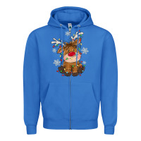 True Royal Christmas reindeer Zipper Hoodie - MaliasSmallBusiness
