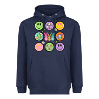 Navy easter day smiley faces Heavyweight Hoodie - Artiststas